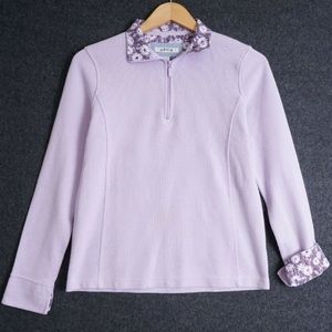 Orvis • lavender purple 1/4 quarter zip sweater pull over womens small